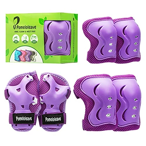 Best Sale 💯 Knee Pads For Kids Knee And Elbow Pads For Kids And Teen Protective Gear 6 In 1 Set For Inline Skating, Rollerblades, Skateboard, Dirt Bike, Longboarding Black 💯