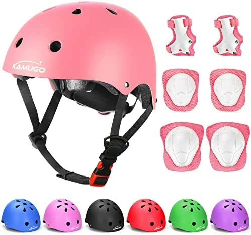 Top 10 🔥 Kids Adjustable Helmet, With Sports Protective Gear Set Knee Elbow Wrist Pads For Toddler Age 3-8 Boys 👧 Girls, Bike Skateboard Hoverboard Scooter Rollerblading Helmet Set Pink 🎁 - Image 9