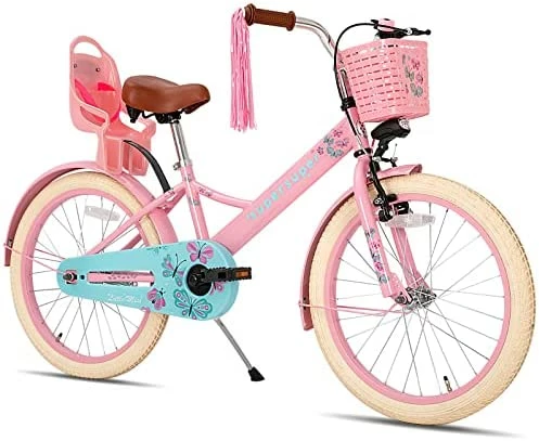 Best deal ๐ Little Daisy Kids Bike For 2-9 Years ๐ง Girls With Training Wheels & Front Handbrake 12 14 16 20 Inch Princess Kids Bicycle With Basket Bike Streamers Toddler Cycle Bikes, Blue Pink White ๐ - Image 4