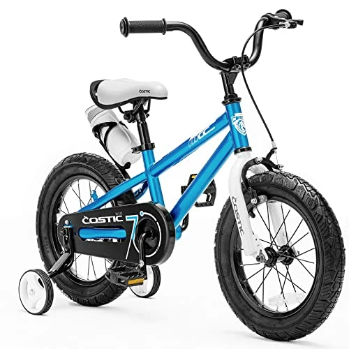 Deals ⌛ Ostic Kids Bike For 3-8 Year Old Boys 👧 Girls BMX Freestyle Kid's Bicycle 12 14 16 Inch With Removable Training Wheels And Water Bottle ,Kickstand For 16 Inch Bikes,Multiple Colors,Blue White 🥰