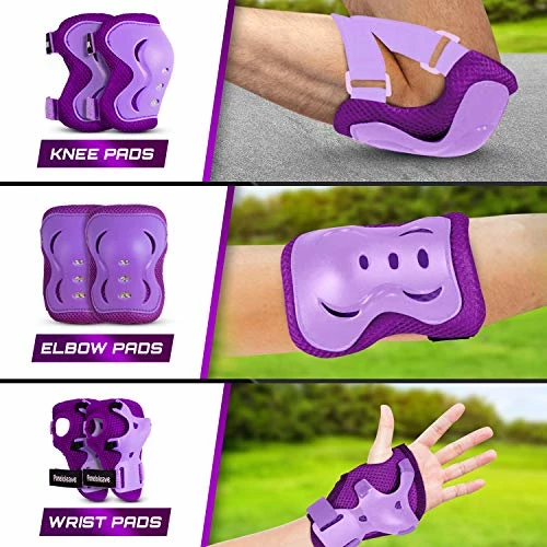 Best Sale 💯 Knee Pads For Kids Knee And Elbow Pads For Kids And Teen Protective Gear 6 In 1 Set For Inline Skating, Rollerblades, Skateboard, Dirt Bike, Longboarding Black 💯 - Image 7