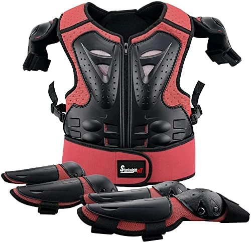 Best Pirce ๐ฅ Kids Motorcycle Armor Suit Dirt Bike Gear Riding Protective Chest Spine Back Protector Shoulder Arm Elbow Knee Protector Pads For Cycling Skateboard,Skiing,Skating,Off-Road Blac ๐ - Image 8