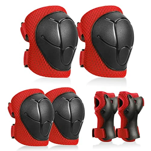 Promo 🎁 Kids Knee Pads Elbow Pads Guards Protective Gear Set Safety Gear For Roller Skates Cycling BMX Bike Skateboard Inline Skatings Scooter Riding Sports. Light Green 🎁