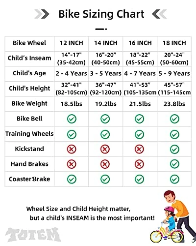 Best Sale ๐ฅ Totem Kids Bike For 2-9 Years Old Boys ๐ง Girls, BMX Style Kid's Bicycles 12 14 16 18 Inch With Training Wheels, 18 Inch Children's Bikes With Kickstand And Handbrake, Multiple Colors Tandem Blue ๐ - Image 3