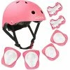 Hot Sale 😀 Kids Bike Helmet, Toddler Helmet For Ages 3-8 Boys 👧 Girls With Sports Protective Gear Set Knee Elbow Wrist Pads For Skateboard Cycling Scooter Rollerblading Pink 👍