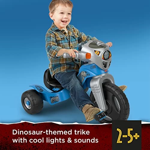 Best Sale ๐ฅฐ Jurassic World Velociraptor Dinosaur Tricycle, Toddler Toy Ride-On With Lights Sounds Walkie-Talkie And Storage Area โจ - Image 2