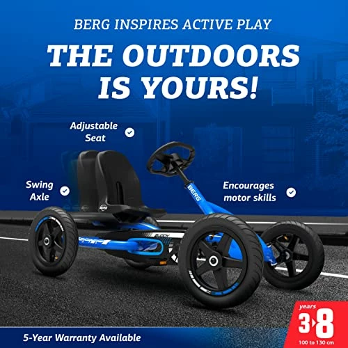Wholesale 😀 Erg Toys - Buddy Pedal Go Kart - Go Kart - Go Cart For Kids - Pedal Car Outdoor Toys For Children Ages 3-8 - Ride On Toy - BFR System - Adjustable Seat - Pedal Kart For Kids (Blue) 🥰 - Image 2