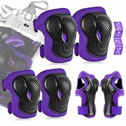 Outlet 🧨 Kids/Youth Protective Gear Set, Kids Knee Pads And Elbow Pads Wrist Guard Protector 6 In 1 Protective Gear Set For Scooter, Skateboard, Bicycle, Inline Skating Pink 🔔