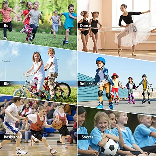 Budget ❤️ Adjustable Soft Elbow Pads And Knee Pads For Kids, Child Protective Pad Sets For Bicycle Roller Skating 🏀 Basketball Football Volleyball Dancing Kneeling Blue 🌟 - Image 6